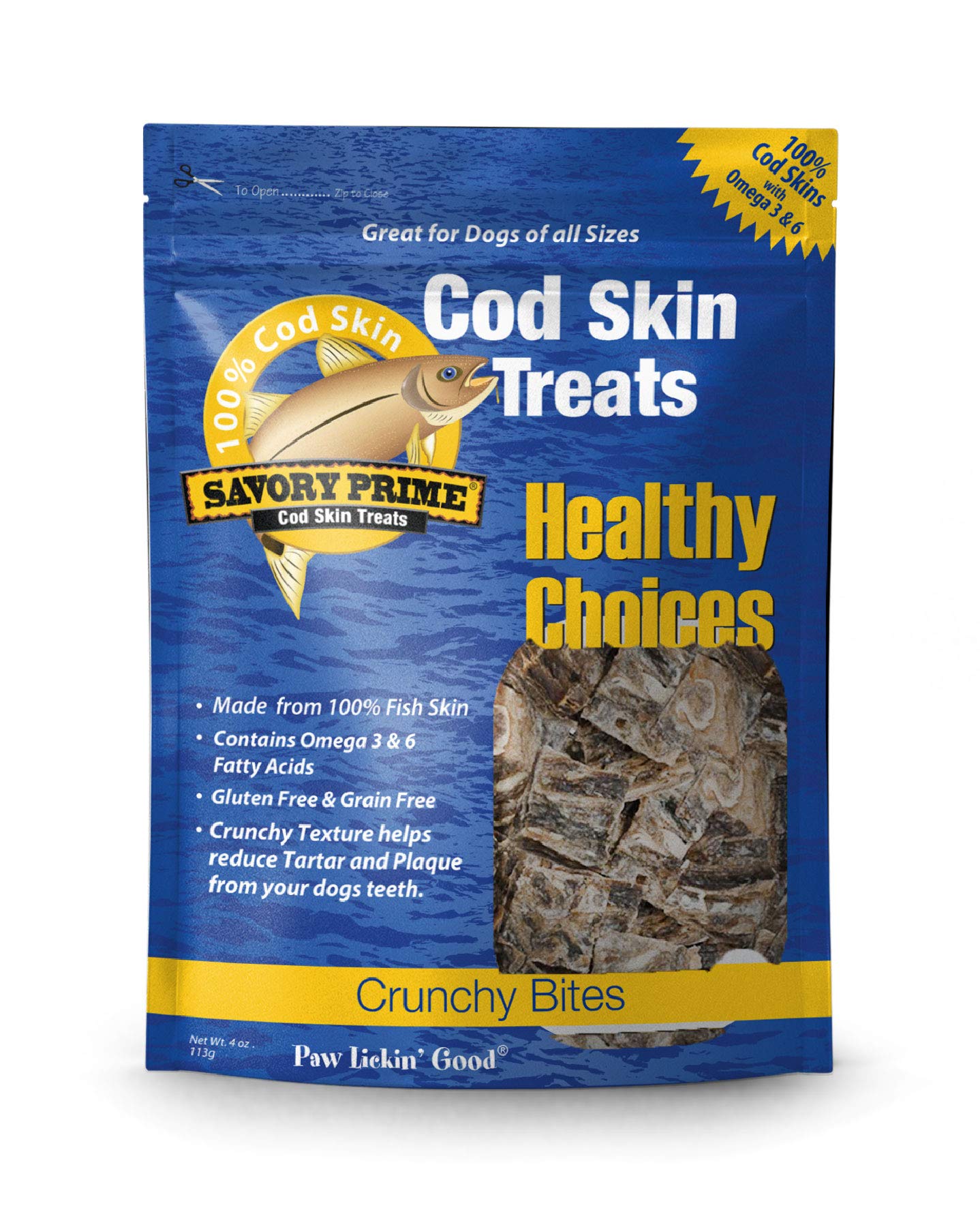 Savory Prime Cod Skin Crunchy Bites, 4 - Ounce (61004)