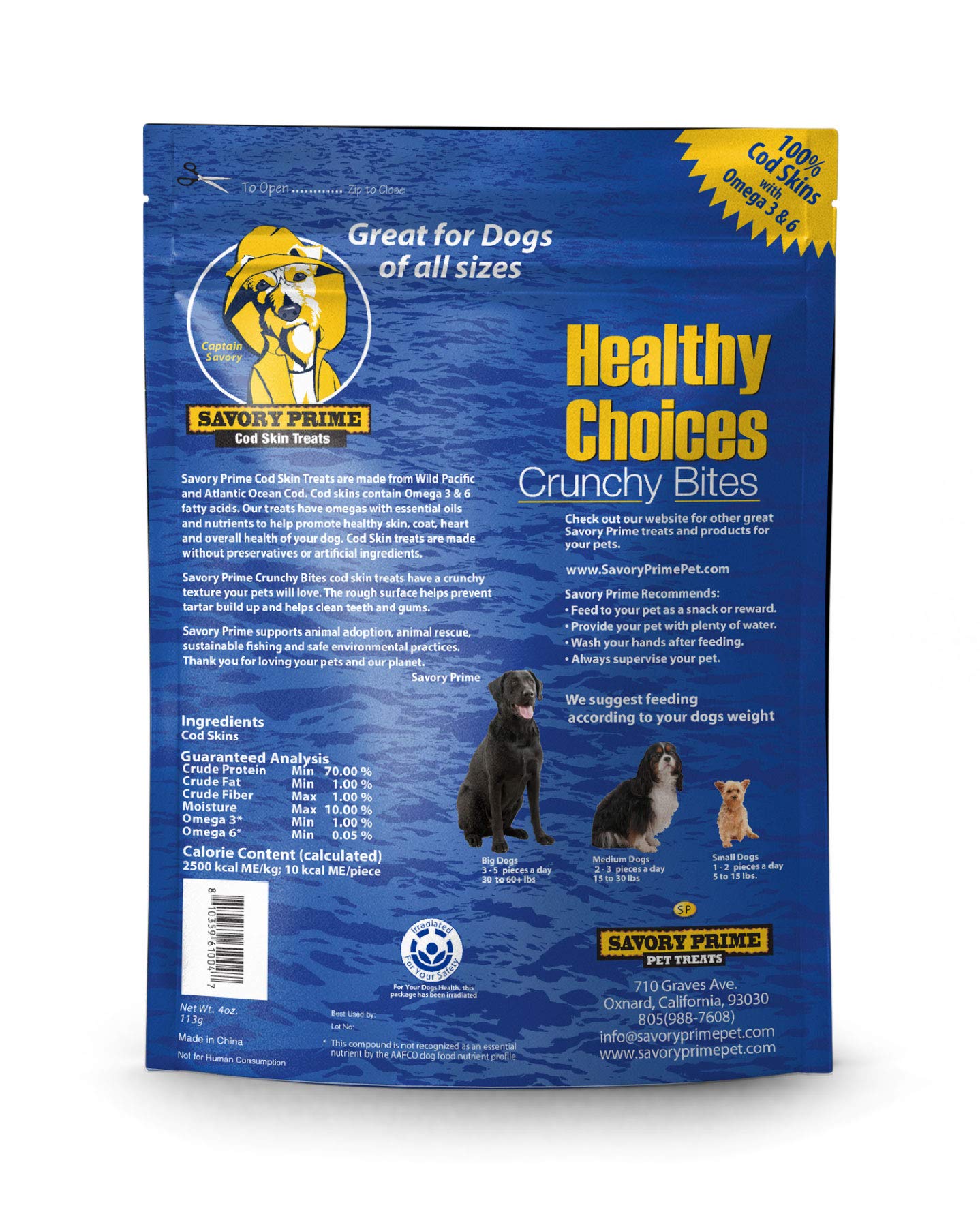 Savory Prime Cod Skin Crunchy Bites, 4 - Ounce (61004)