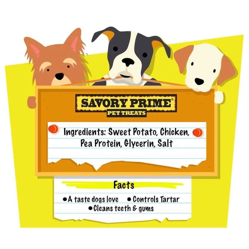 Savory prime sweet potato & chicken jerky dog treats 16oz