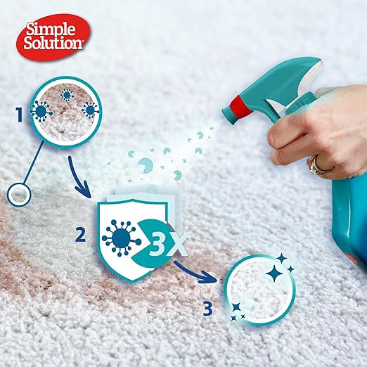 Simple solution extreme stain & odor remover 3x cleaning power 32oz pet cleaning spray