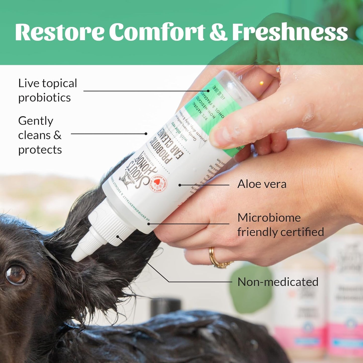 Skouts honor probiotic ear cleaner with aloe Vera 4 oz