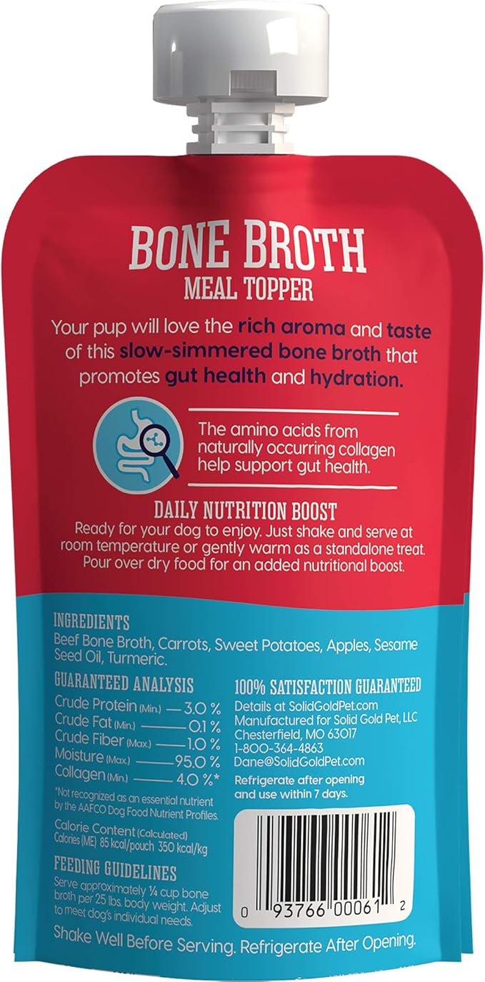 Solid Gold Bone Broth Meal Topper - beef Bone Broth with turmeric