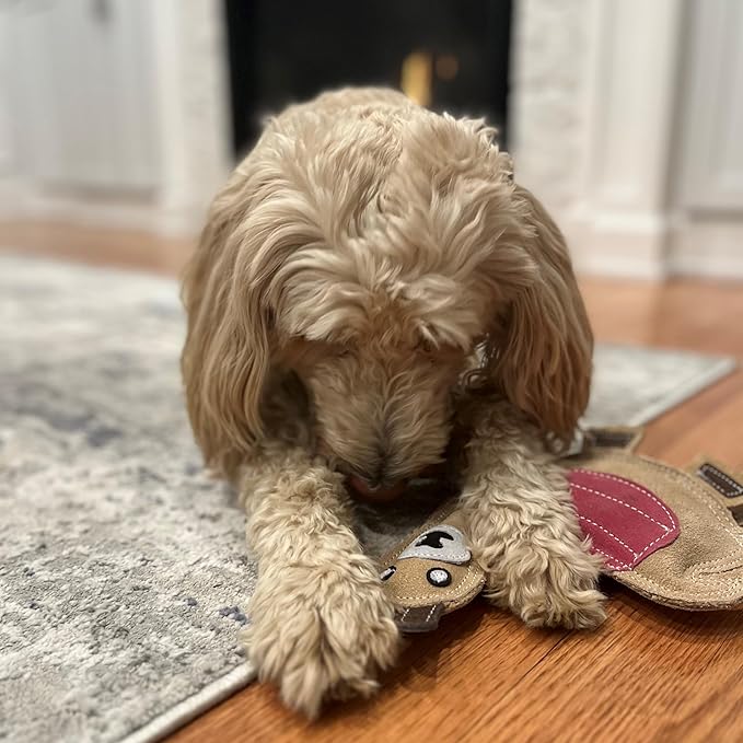 Spot dura fused all natural leather colors dog toy - llama