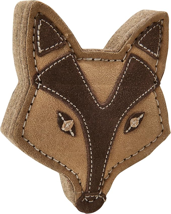 Spot dura fused leather chunkies dog toy fox head layered leather