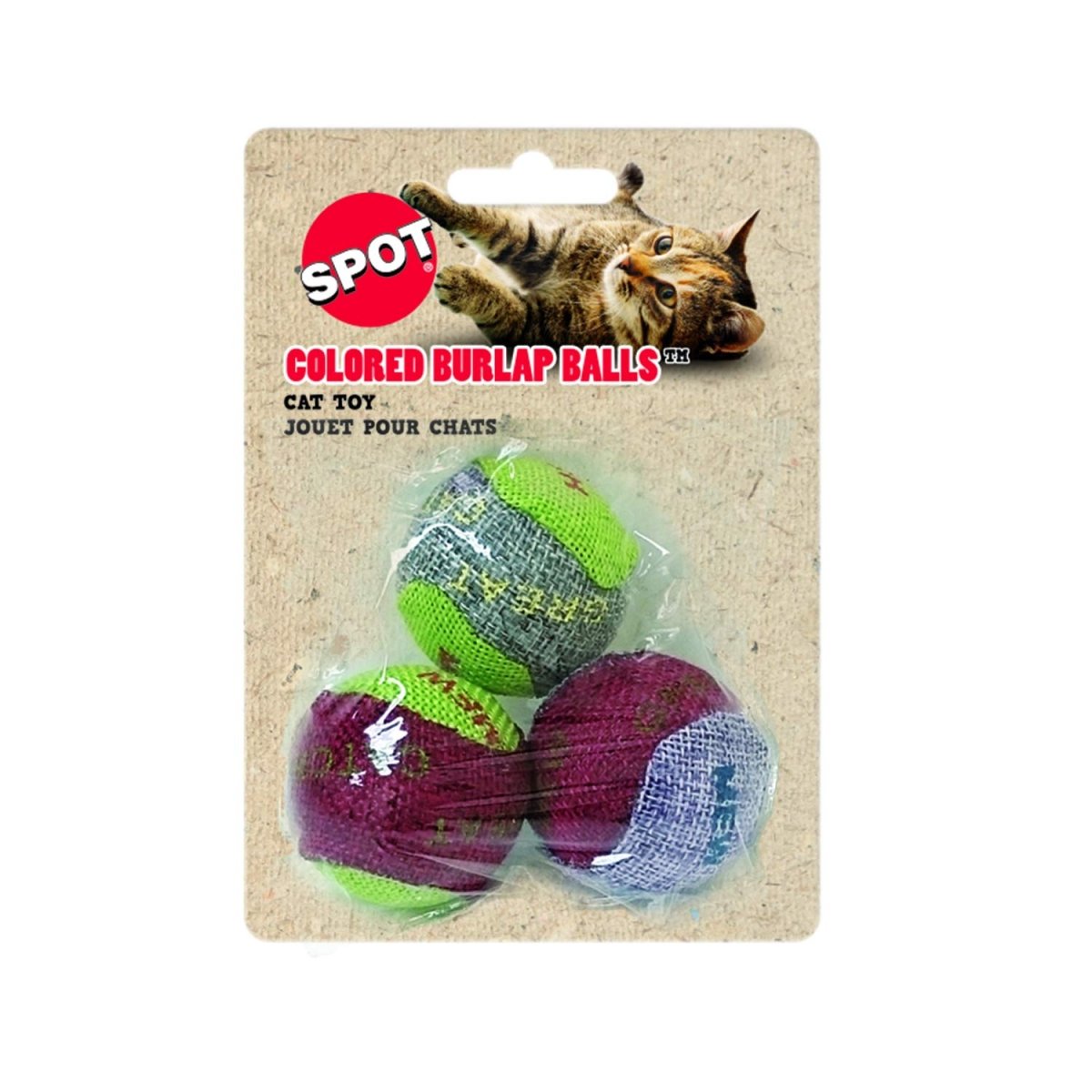SPOT Ethical Burlap Balls Cat Toys - Assorted Colors