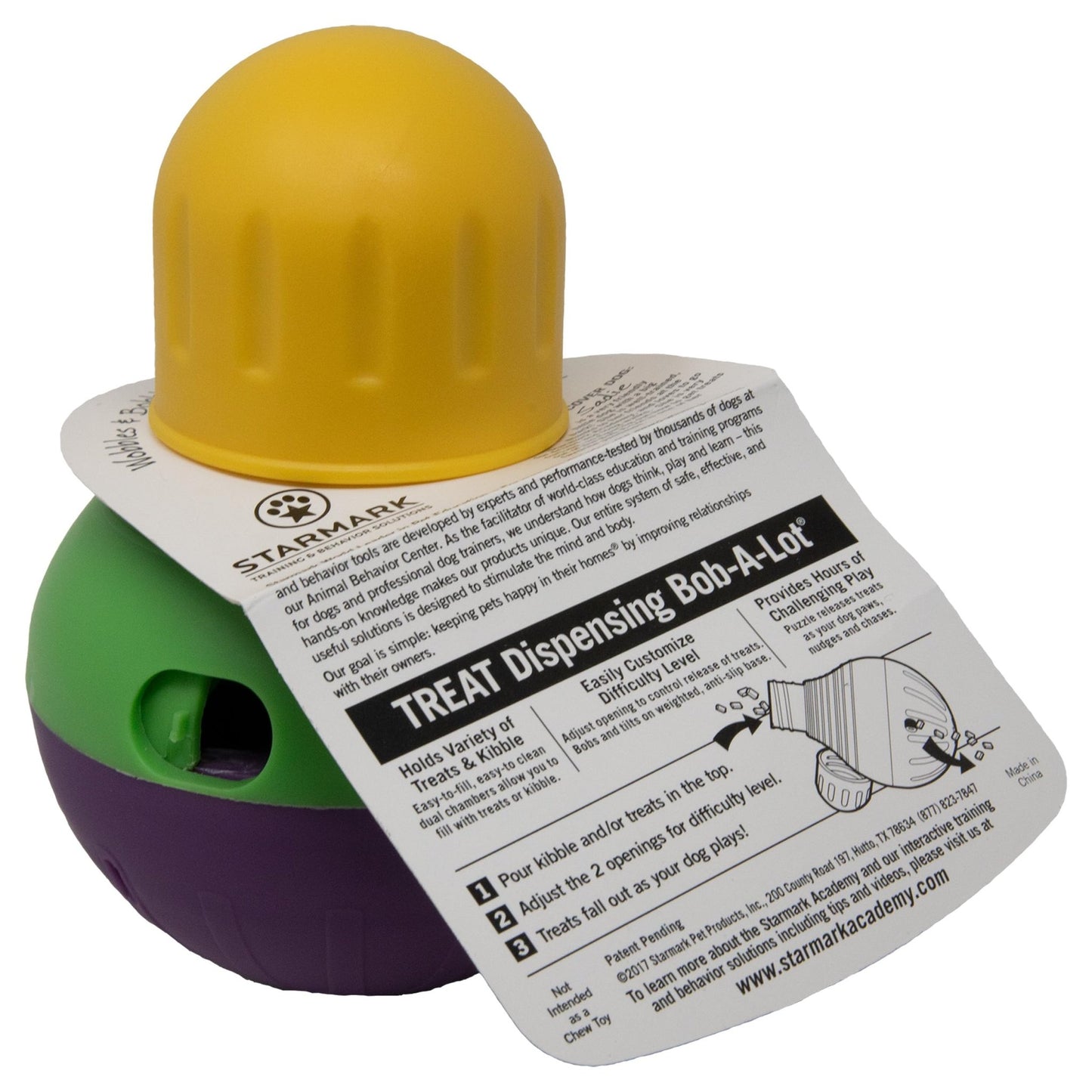 Starmark Treat Dispensing Bob - a - Lot Dog Toy, All Breed Sizes (Pack of 1)