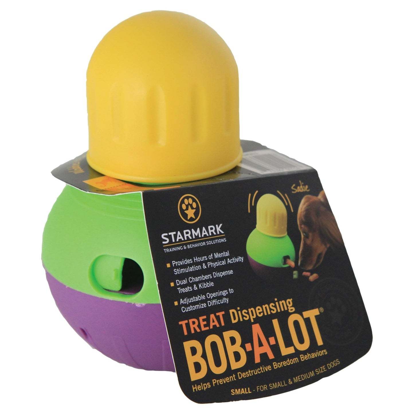 Starmark Treat Dispensing Bob - a - Lot Dog Toy, All Breed Sizes (Pack of 1)