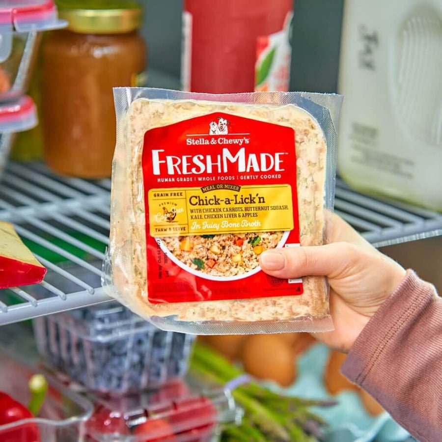 Stella and Chewy’s fresh made chick a lick frozen food in bone broth