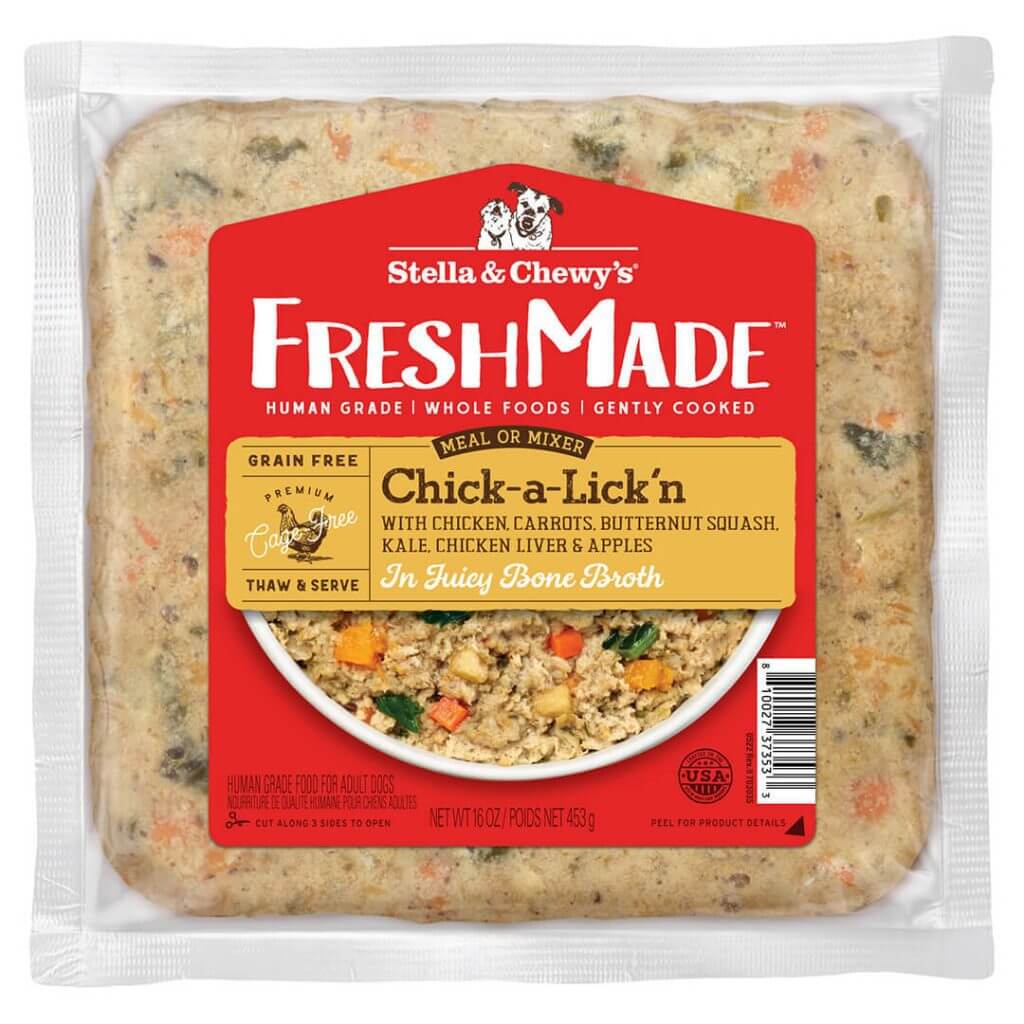 Stella and Chewy’s fresh made chick a lick frozen food in bone broth