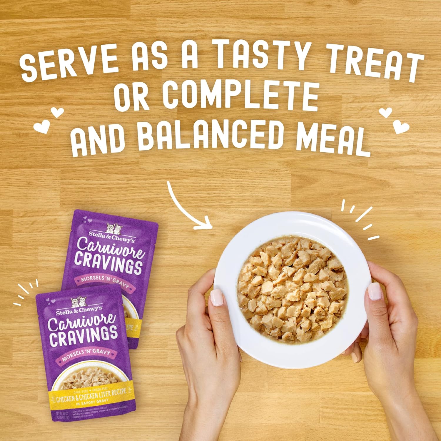 STELLA & CHEWY'S CRAVINGS MORSELS WITH GRAVY CAT FOOD 2.8 OZ - CHICKEN & CHICKEN LIVER