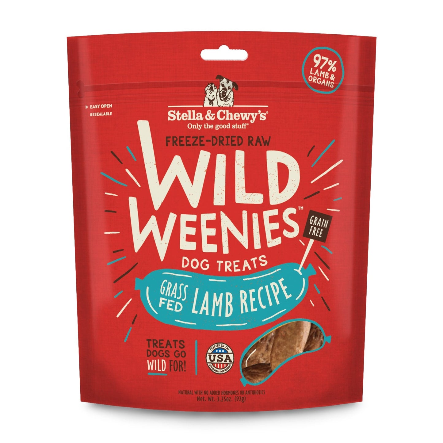 Stella & Chewy’S Freeze - Dried Raw Wild Weenies Dog Treats – All - Natural, Protein Rich, Grain Free Dog & Puppy Treat – Great For Training & Rewarding – Grass - Fed Lamb Recipe – 3.25 Oz Bag