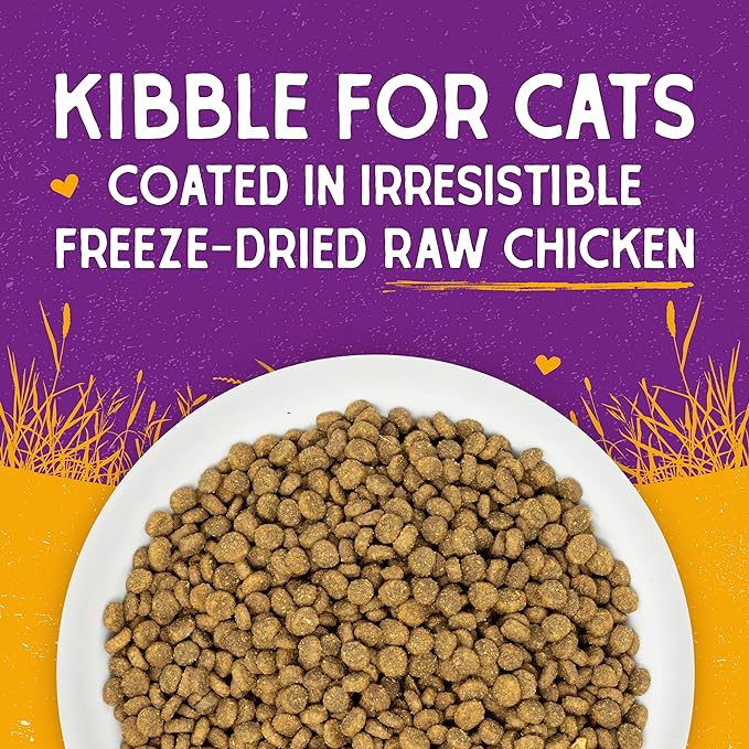 Stella & Chewy's Raw Coated Premium Kibble Cat Food – Grain Free, Protein Rich Meals – Cage - Free Chicken Recipe – 2.5 lb. Bag
