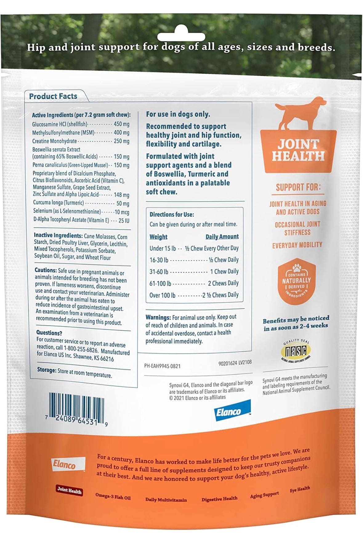 Synovi G4 Dog Joint Supplement Chews, 60 - Count