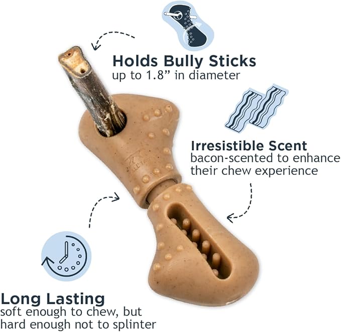 Tall tails long lasting treat bone chew dog treat holder large