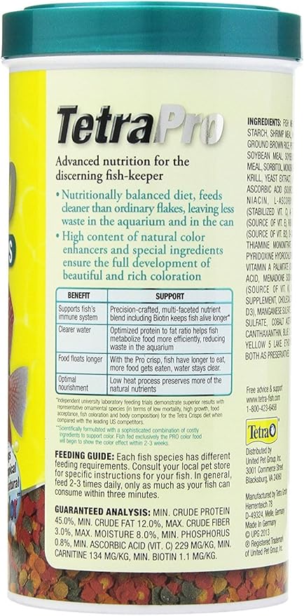 Tetra pro tropical color crips 7.42 oz
