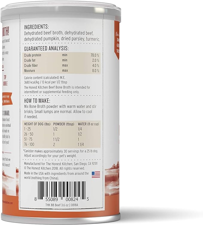 The honest kitchen daily boosters beef bone broth