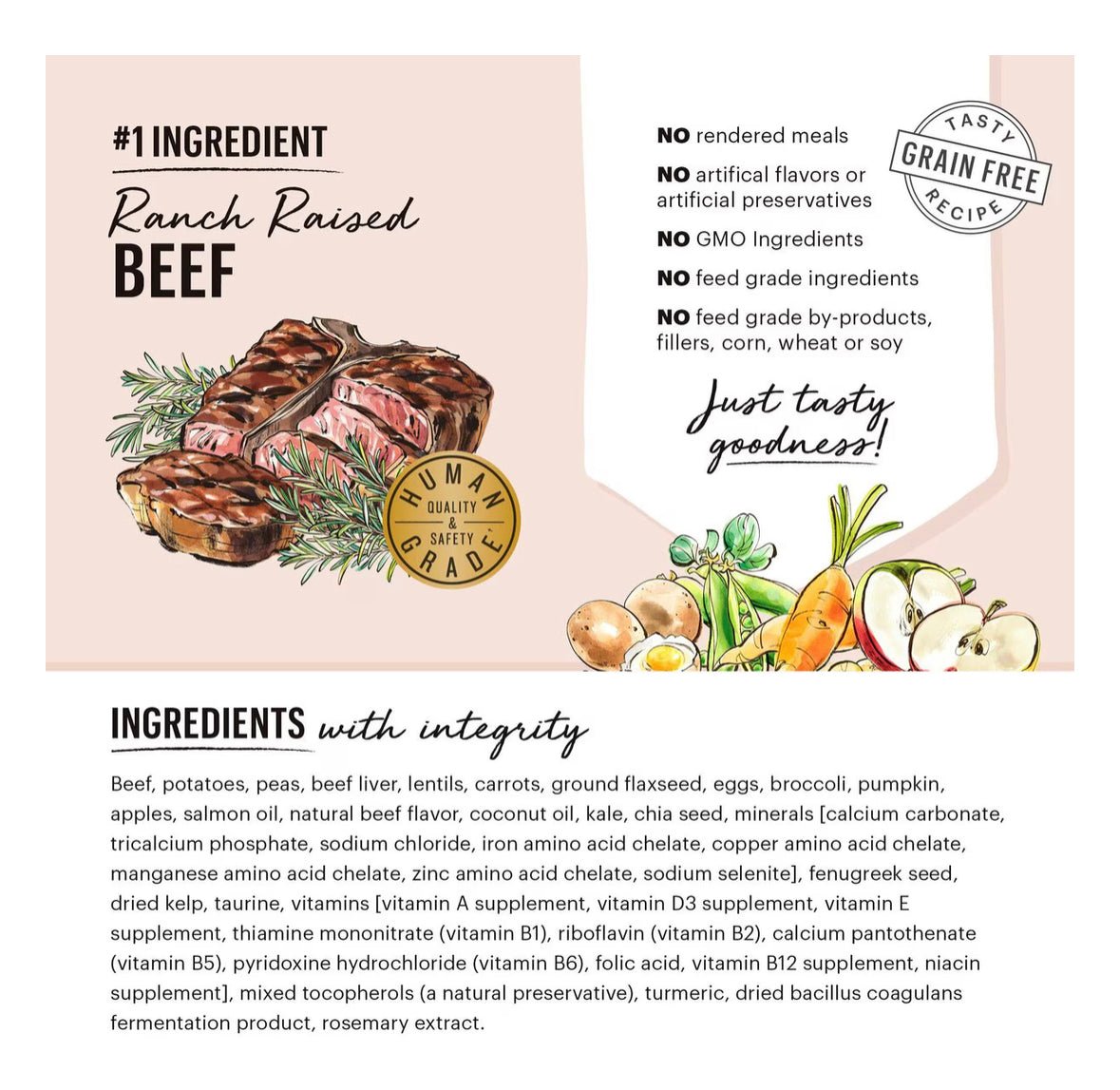 The Honest Kitchen Grain - Free Beef Whole Food Clusters Dry Dog Food, 5 - lb bag