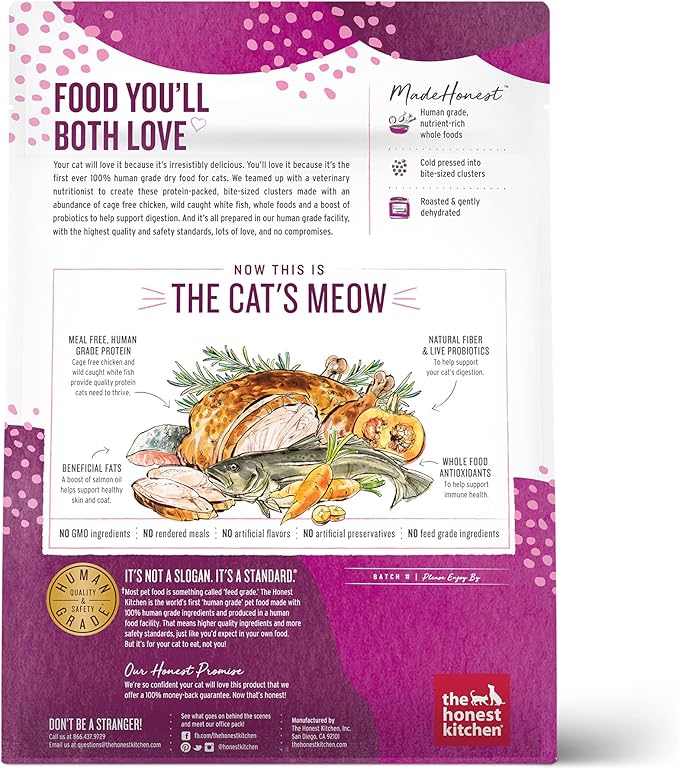 The honest kitchen grain free chicken & fish dry cat kibble food 1lb kibble