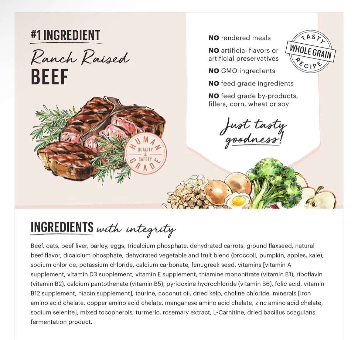The Honest Kitchen Whole Food Clusters Whole Grain Beef & Oat Dry Dog Food, 5 - lb bag