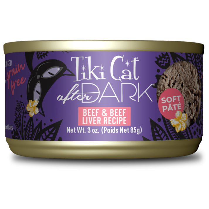 Tiki cat after dark beef & beef liver recipe soft pate canned cat food