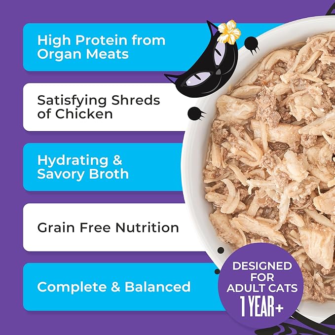 Tiki cat after dark shreds with chicken quail and chicken liver