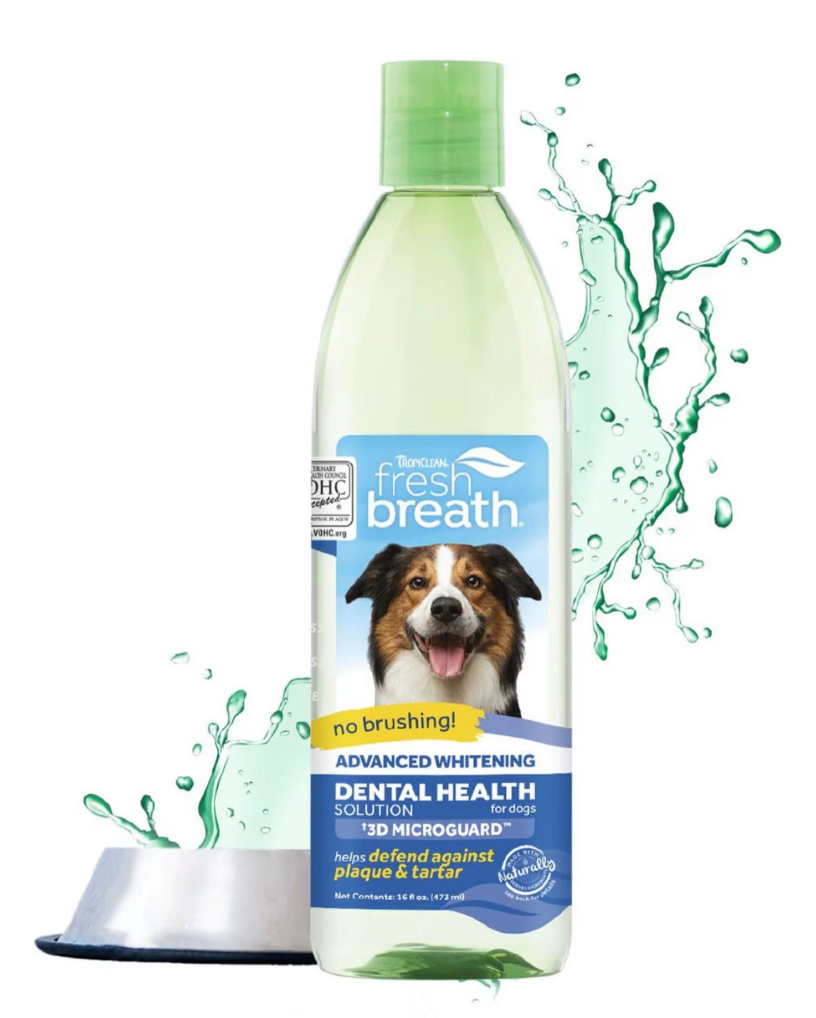 TropiClean Fresh Breath Advanced Whitening Teeth Cleaning Dog Dental Water Additive, 16 - fl oz bottle