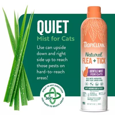 TropiClean Natural Flea + Tick No - Rinse Cat Shampoo - 7.4 oz Bottle