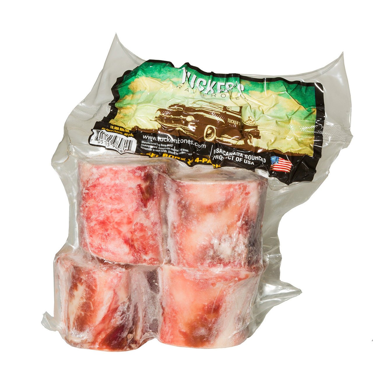 Tuckers raw frozen beef bone 2” 4 pack