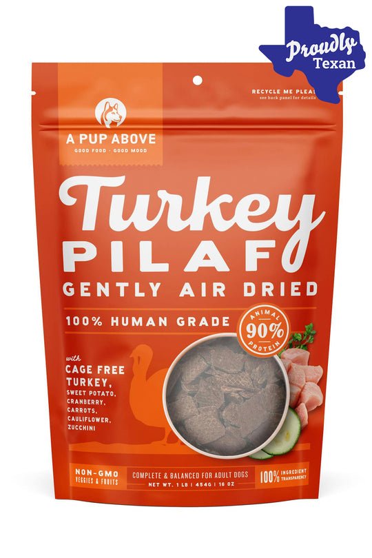 Turkey pilaf gently air dried cage free turkey with sweet potatoes, carrots, zucchini, celery 2 lbs