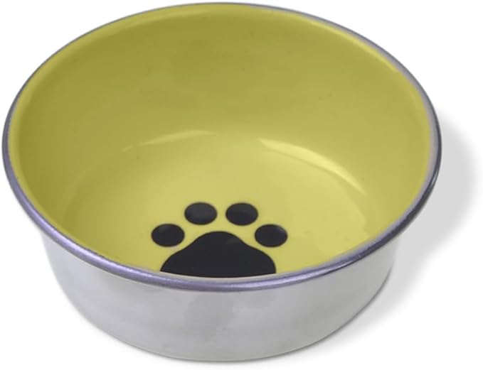 Van ness stainless steel 8oz 1cup cat feeding bowl dish gold chrome