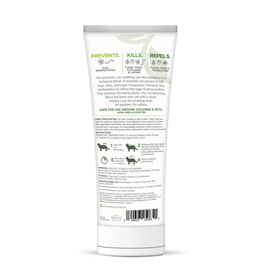 Vetality naturals flea & tick conditioning shampoo for cats & kittens 8oz bottle