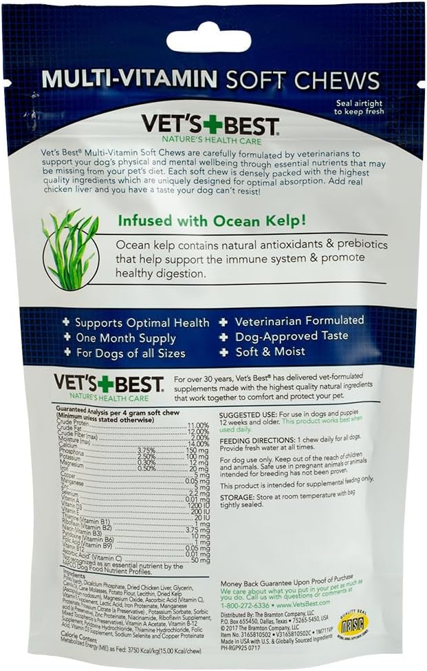 Vets best multivitamin soft chews 30 soft chews for dogs