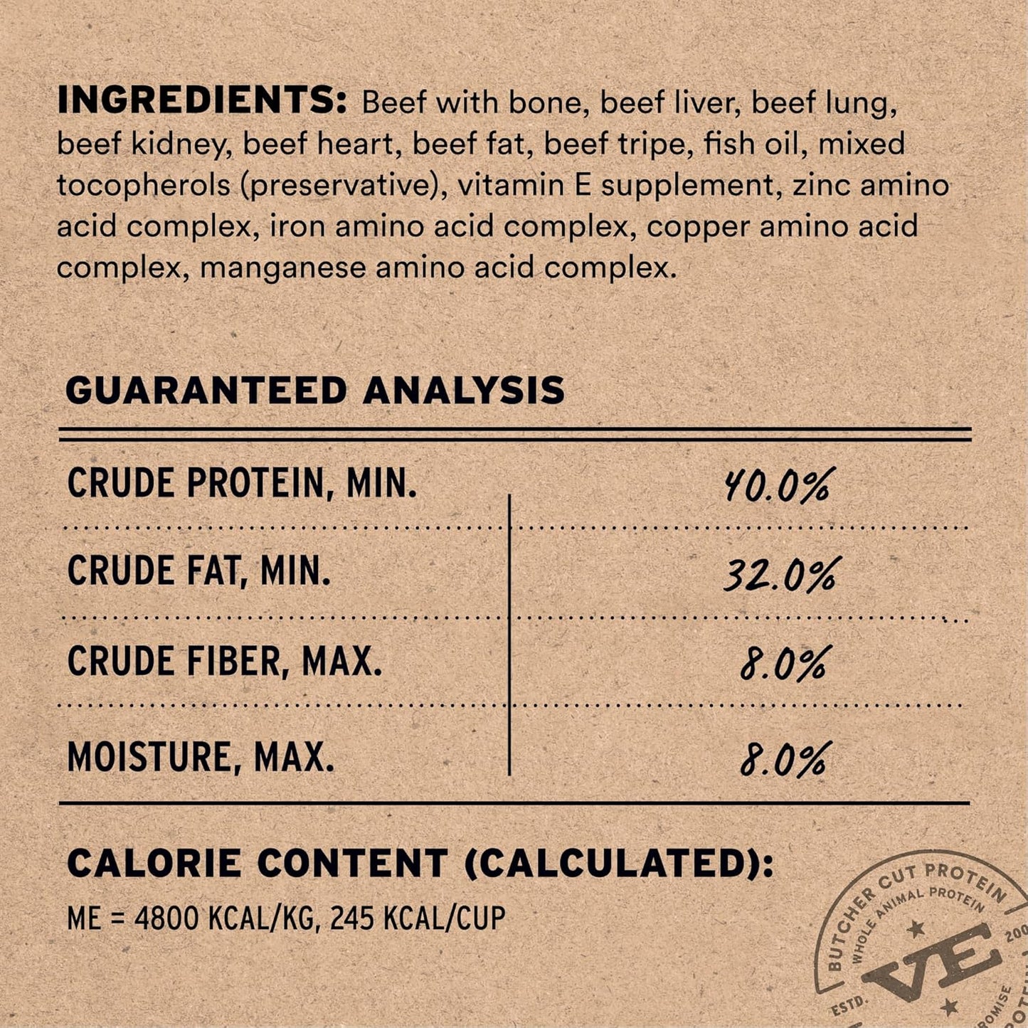 Vital essentials freeze dried beef entree mini nibs 14oz