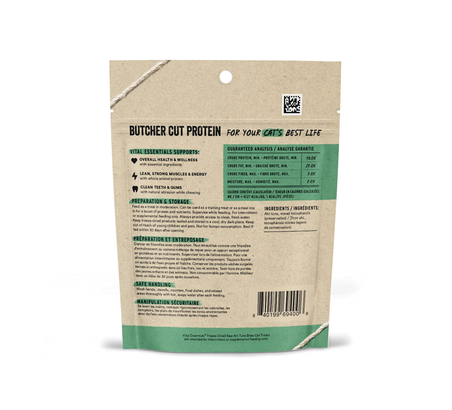 Vital Essentials Freeze Dried Raw Cat Treats, Ahi Tuna Bites, 1.1 oz