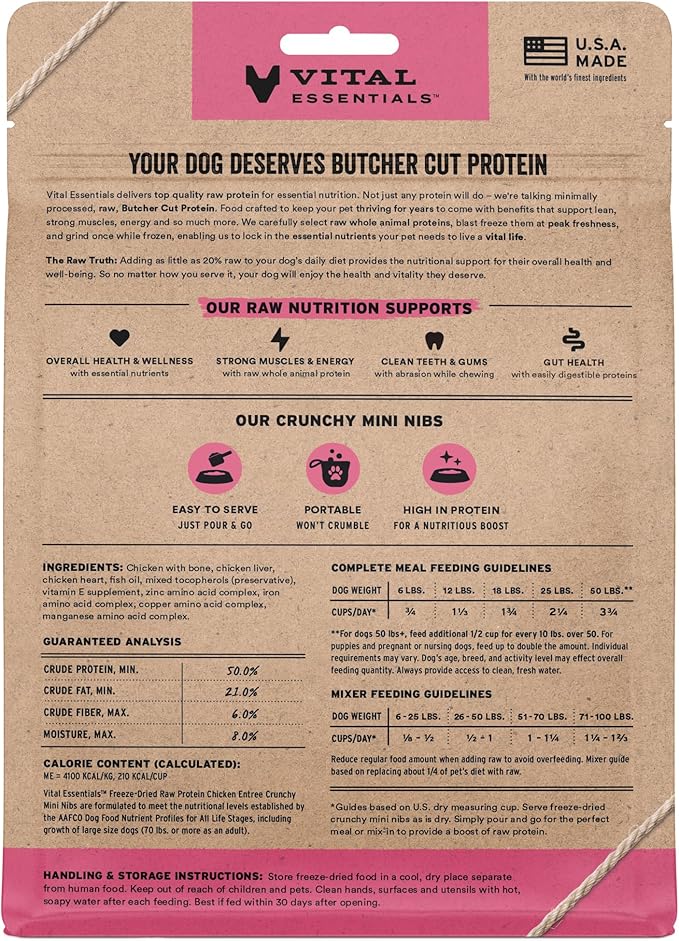 Vital essentials freeze dried raw chicken entree 5.5oz
