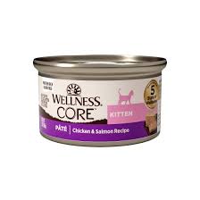 Wellness core kitten pate chicken & salmon recipe wet canned cat food 3oz