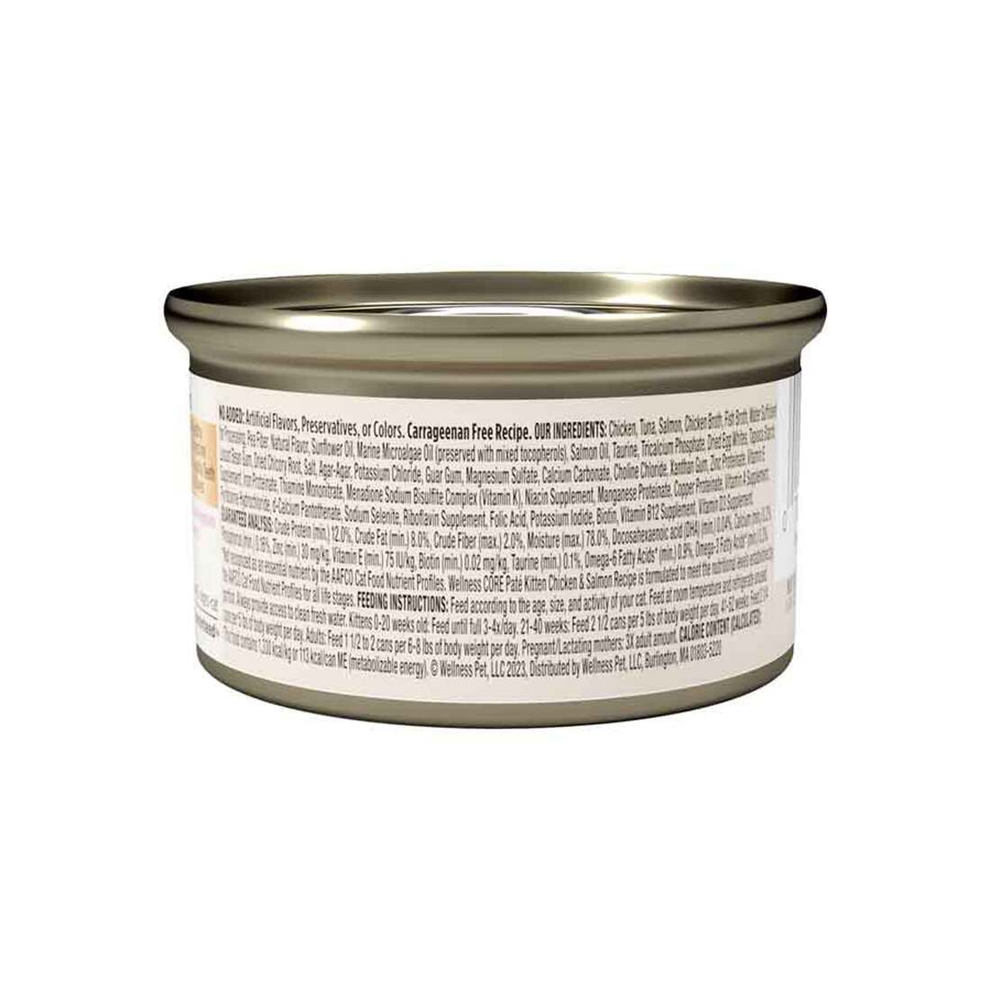 Wellness core kitten pate chicken & salmon recipe wet canned cat food 3oz