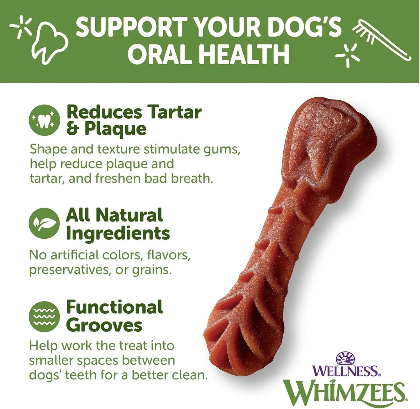 Wellness whimzees dental treats small 14ct dog dental treats