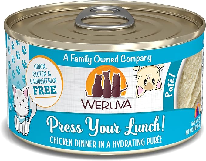 Weruva press your lunch chicken dinner canned cat food
