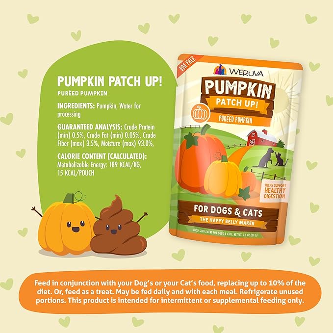 Weruva pumpkin patch up puréed pumpkin for cats and dogs 12 count