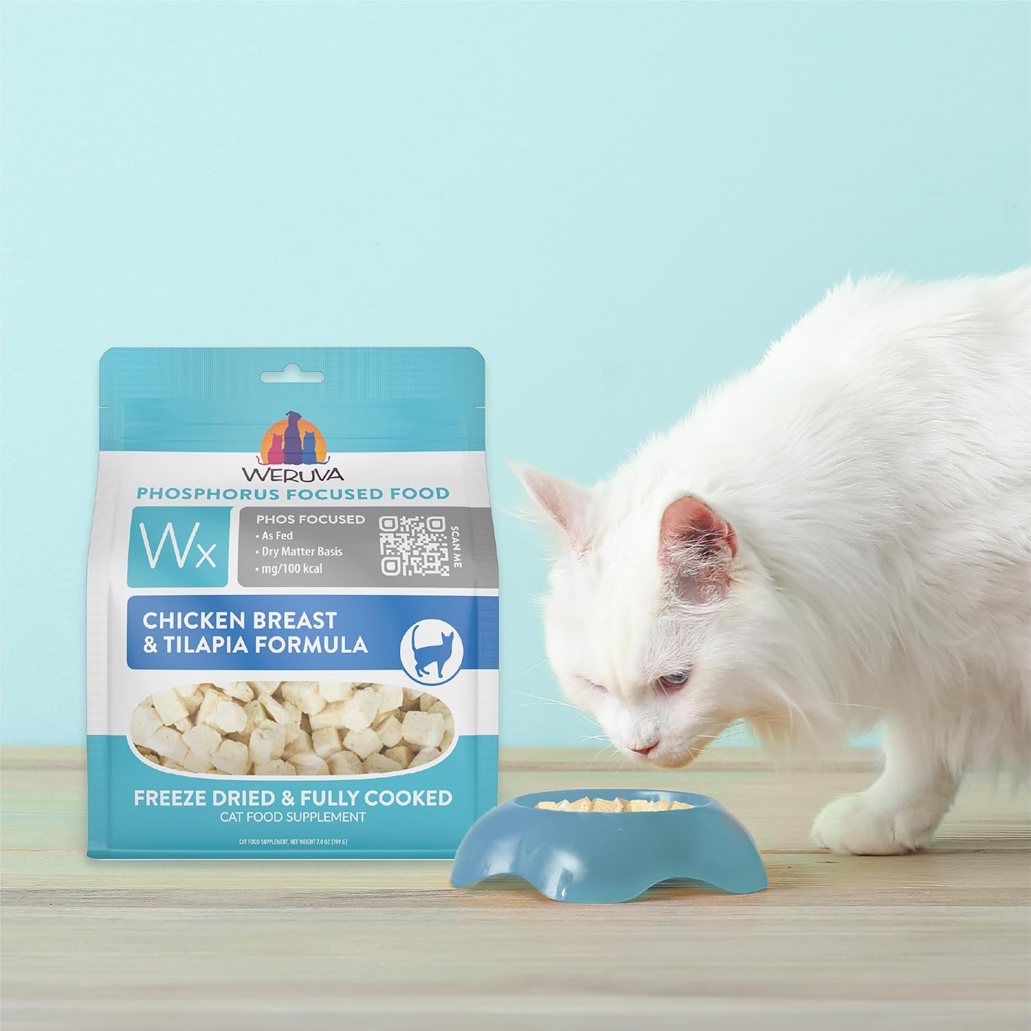 Weruva Wx Phos Focused Chicken Breast & Tilapia Formula Grain - Free Freeze - Dried Cat Food, 1 - oz bag