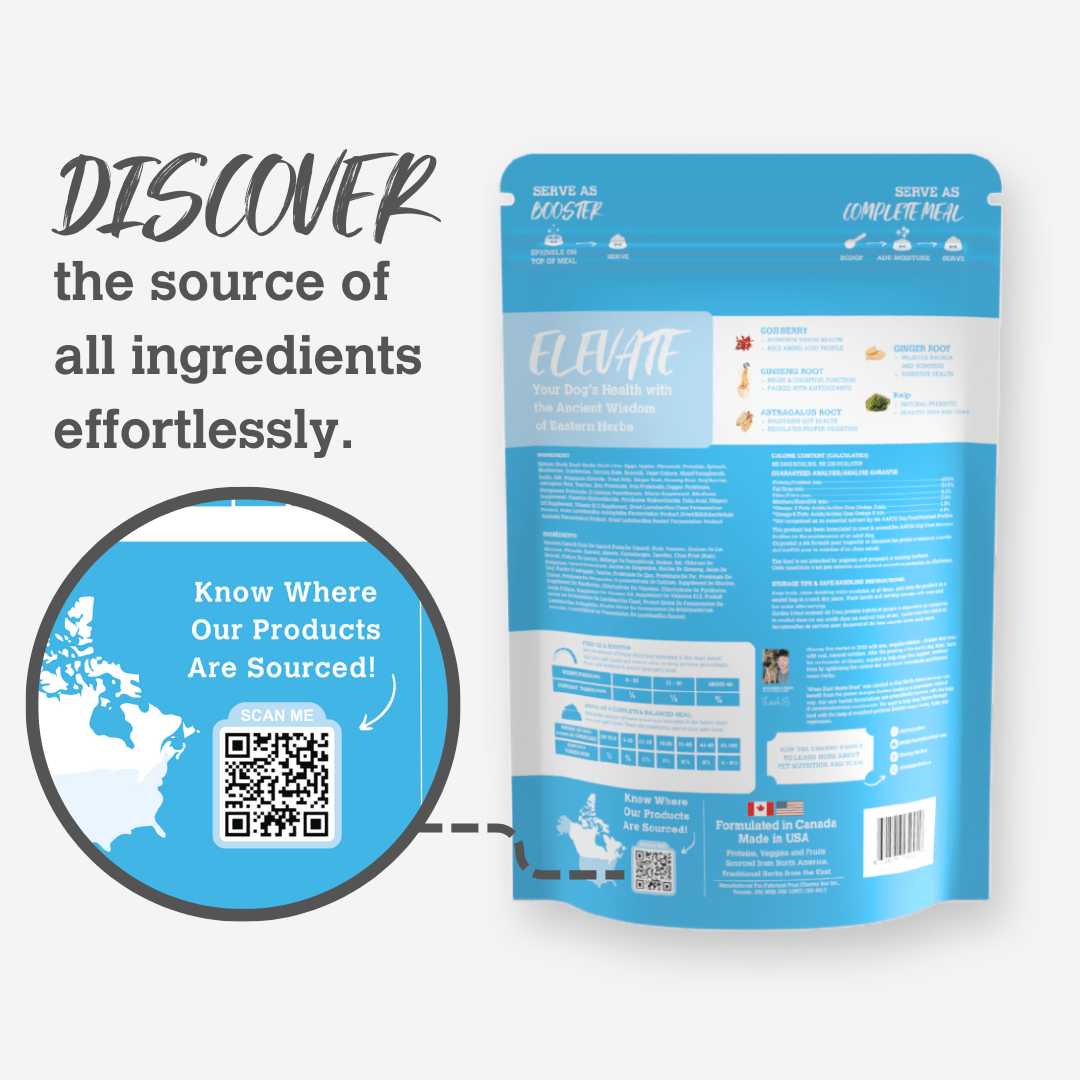 When East meets west charmy salmon & duck harmony recipe freeze dried raw dog food 5.2oz