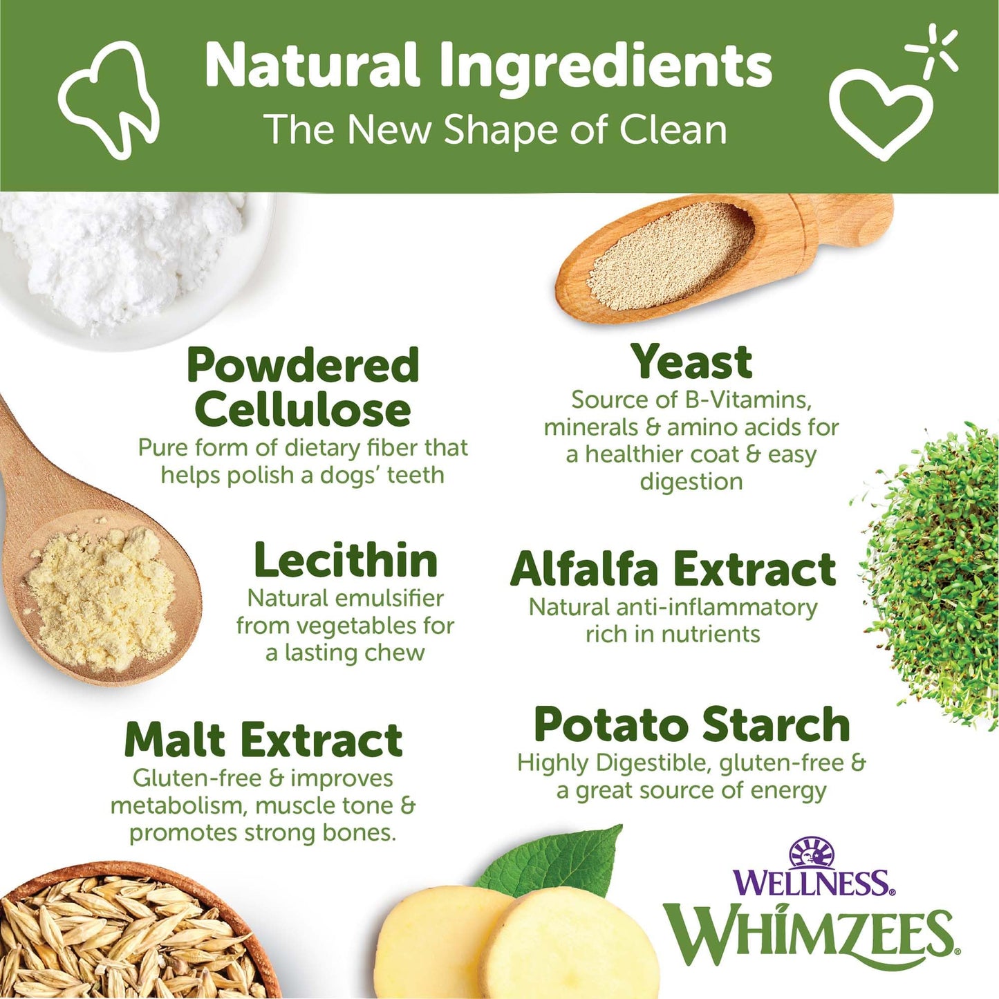 Whimzees Wellness Daily Brushzees Dog Dental Treats, Natural Chews, Medium Size Stick, (7 Count)