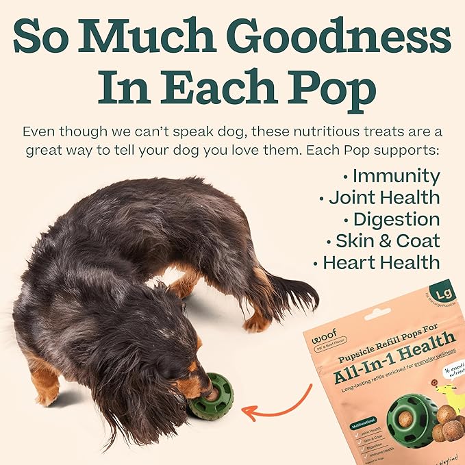 Woof pupsicle refills for all in 1 health 8oz pb & beef