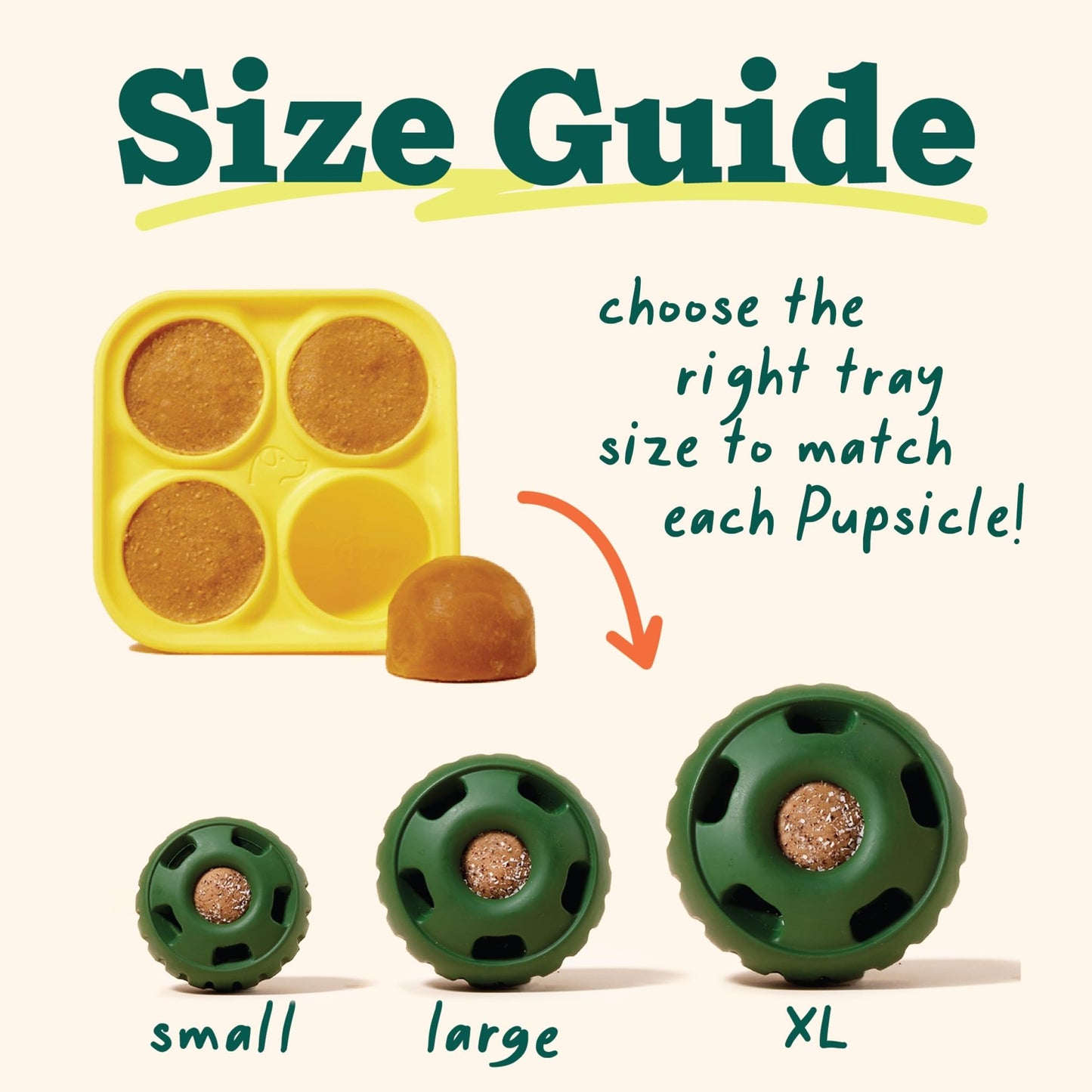 WOOF Pupsicle Treat Tray Mold, XL 75 lbs and Up, Silicone Molds for Dog Treats, Dishwasher Safe, Reusable Treat Tray, Freeze Refill Treats For The Pupsicle Toy