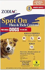 Zodiac spot on flea tick control 4month supply for dogs 16 - 30lbs