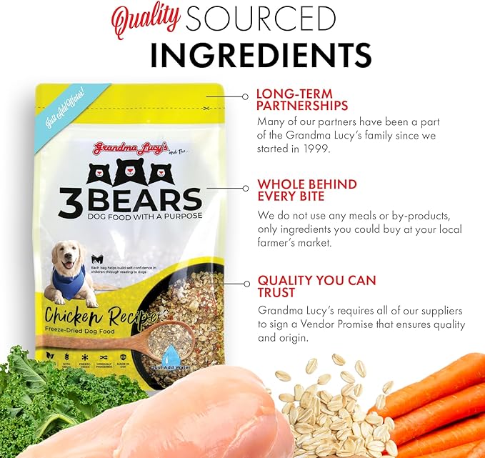 3 bears dog food with a purpose chicken recipe freeze dried dog food 3lbs