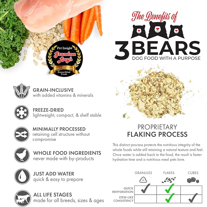 3 bears dog food with a purpose chicken recipe freeze dried dog food 3lbs