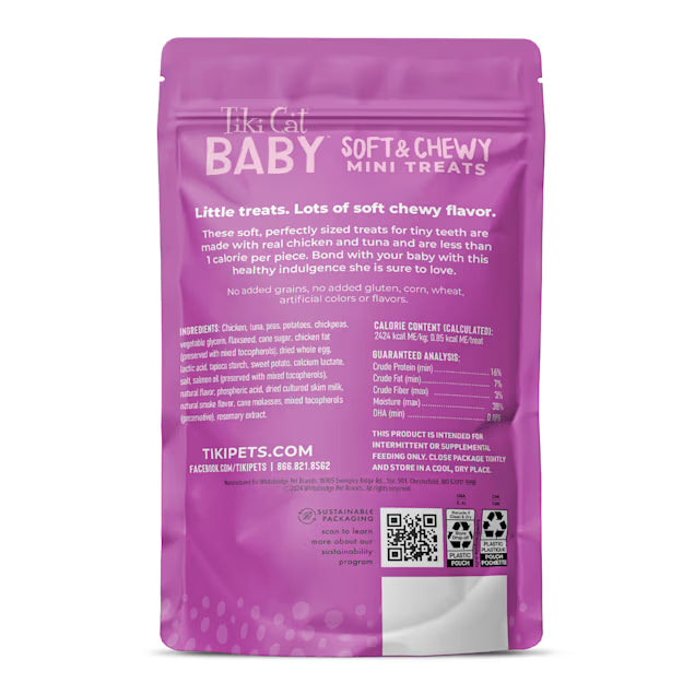 Tiki cat baby soft and chewy mini treats for kittens 2 oz
