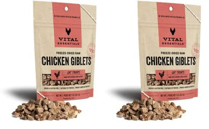 Vital Essentials Freeze Dried Raw Cat Treats, Chicken Giblets, 1 oz